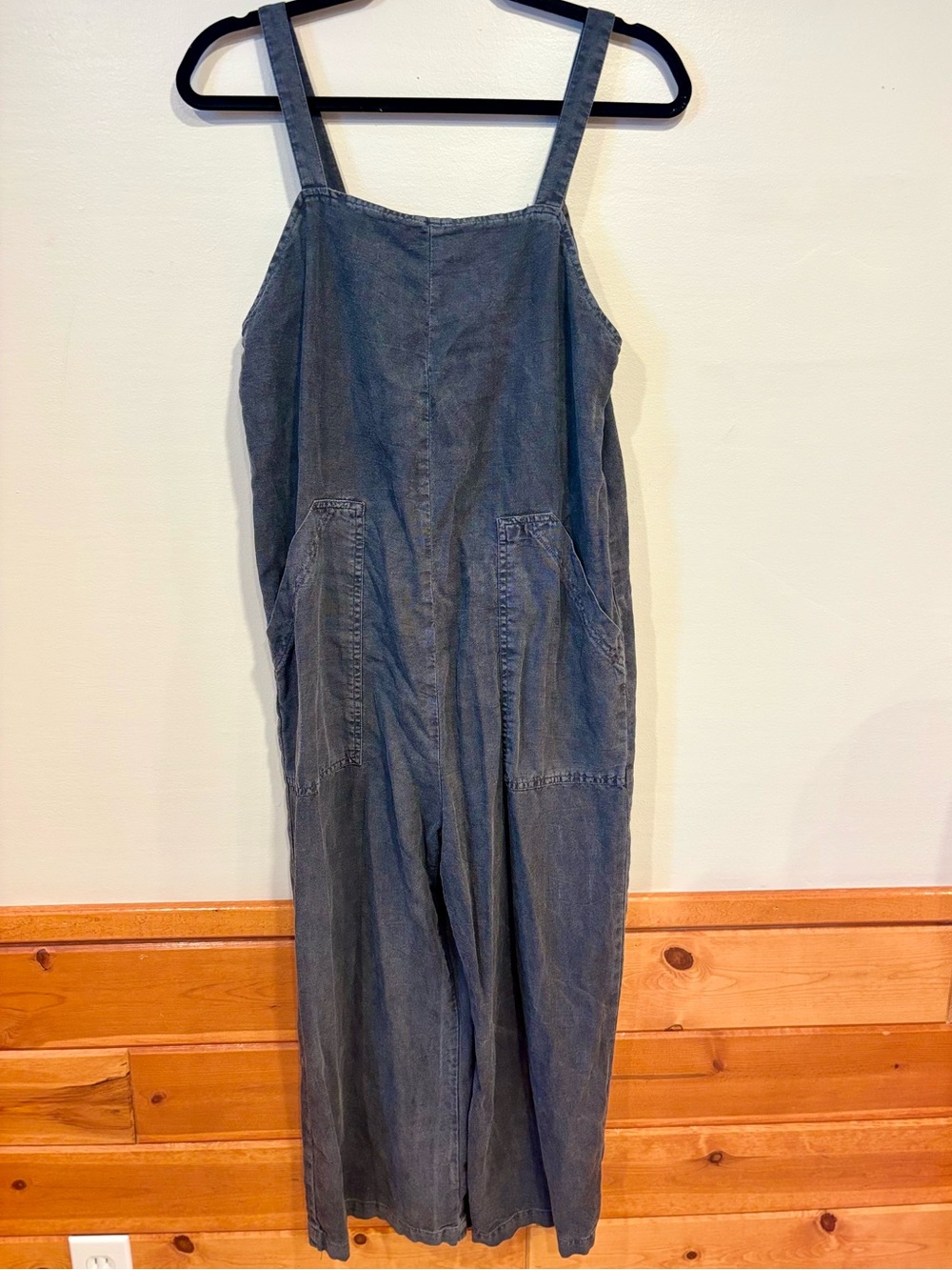 Universal Thread Linen Blend Jumpsuit Wide Leg Sleeveless Gray Charcoal Women XS